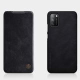 For Xiaomi Poco M3 NILLKIN QIN Series Crazy Horse Texture Horizontal Flip Leather Case with Card Slot(Black)