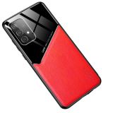 For Samsung Galaxy A52 5G / 4G All-inclusive Leather + Organic Glass Protective Case with Metal Iron Sheet(Red)