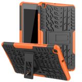 For Samsung Galaxy Tab A8.0 (2019) T295 / T290 Tire Texture TPU+PC Shockproof Case with Holder(Orange)