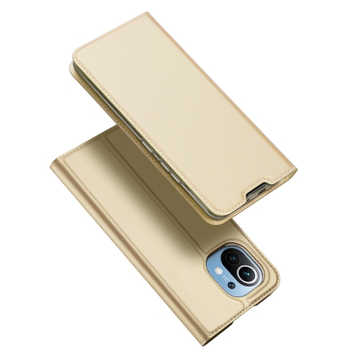 For Xiaomi Mi 11 DUX DUCIS Skin Pro Series Horizontal Flip PU + TPU Leather Case with Holder & Card Slots(Gold)