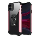 PC +TPU + Metal Shockproof Protective Case with Ring Holder For iPhone 11(Rose Gold)