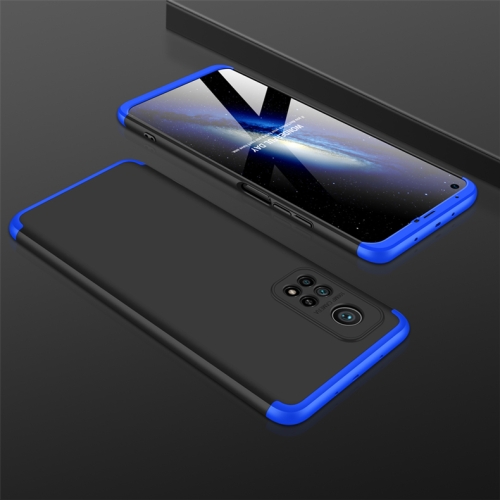 For Xiaomi Mi 10T 5G / 10T Pro 5G / Redmi K30S GKK Three Stage Splicing Full Coverage PC Case(Black+Blue)