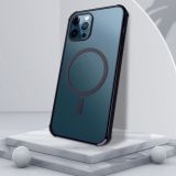 Straight Side Laser Plating Full Coverage Clear TPU Shockproof Magsafe Case For iPhone 11 Pro(Graphite Black)