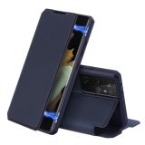 For Samsung Galaxy S21 Ultra 5G DUX DUCIS Skin X Series PU + TPU Horizontal Flip Leather Case with Holder & Card Slots(Blue)