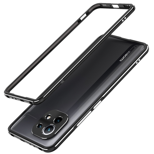 For Xiaomi Mi 11 Aurora Series Lens Protector + Metal Frame Protective Case(Black Silver)