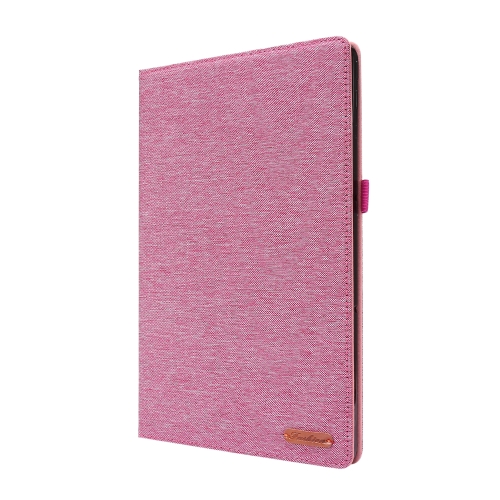 For Lenovo Tab P11 Pro Horizontal Flip TPU + Fabric PU Leather Protective Case with Name Card Clip(Rose Red)