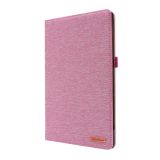 For Lenovo Tab P11 Horizontal Flip TPU + Fabric PU Leather Protective Case with Name Card Clip(Rose Red)