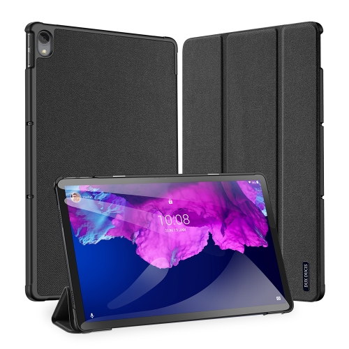 For Lenovo Tab P11 DUX DUCIS Domo Series Horizontal Flip Magnetic PU Leather Case with Three-folding Holder & Wake-up / Sleep Function(Black)