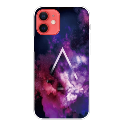 Shockproof Painted Transparent TPU Protective Case For iPhone 12 / 12 Pro(Triangle Starry Sky)