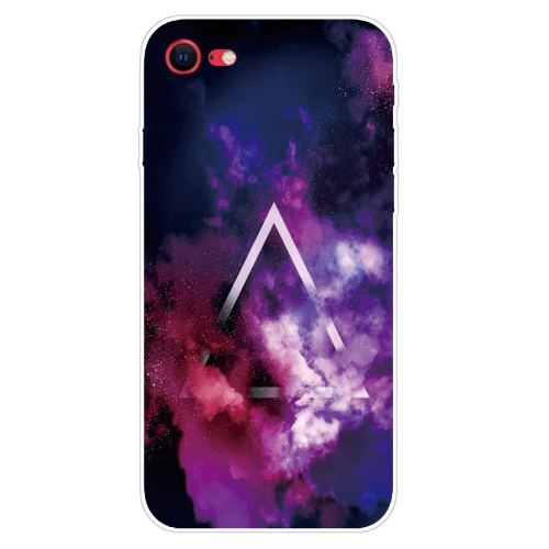 Shockproof Painted Transparent TPU Protective Case For iPhone SE 2020(Triangle Starry Sky)