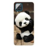 For Samsung Galaxy A12 Shockproof Painted Transparent TPU Protective Case(Say Hello Panda)