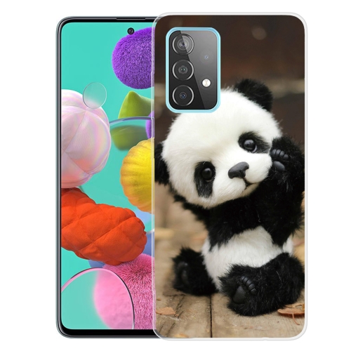 For Samsung Galaxy A52 5G / 4G Shockproof Painted Transparent TPU Protective Case(Say Hello Panda)