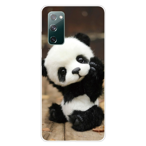 For Samsung Galaxy S20 FE Shockproof Painted Transparent TPU Protective Case(Say Hello Panda)