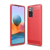 For Xiaomi Redmi Note 10 Pro / Note 10 Pro Max Brushed Texture Carbon Fiber TPU Case(Red)
