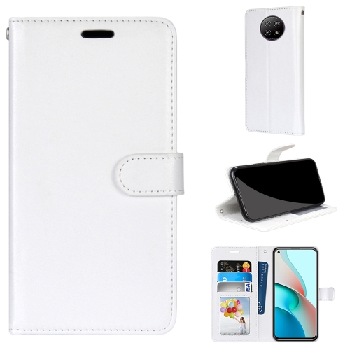 For Xiaomi Redmi Note 9 5G / Note 9T Pure Color Horizontal Flip PU Leather Case with Holder & Card Slots & Wallet & Photo Frame(White)