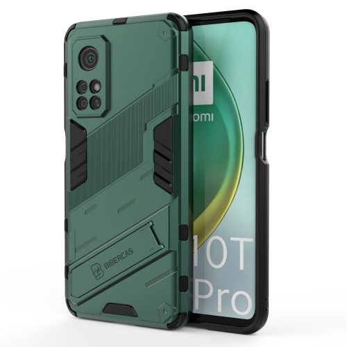 For Xiaomi Mi 10T Pro 5G Punk Armor 2 in 1 PC + TPU Shockproof Case with Invisible Holder(Green)