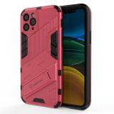 Punk Armor 2 in 1 PC + TPU Shockproof Case with Invisible Holder For iPhone 11(Light Red)