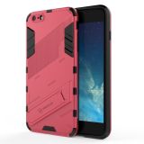 Punk Armor 2 in 1 PC + TPU Shockproof Case with Invisible Holder For iPhone 6 Plus & 6s  Plus(Light Red)