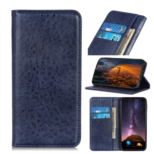 For Motorola Moto G10 / G10 Power / G30 Magnetic Crazy Horse Texture Horizontal Flip Leather Case with Holder & Card Slots & Wallet(Blue)