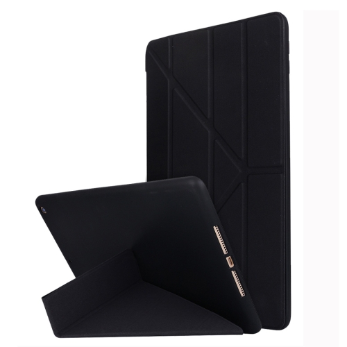 For iPad 10.2 / iPad 10.2 2020 TPU Horizontal Deformation Flip Leather Case with Holder(Black)