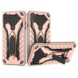 For Samsung Galaxy A02 Shockproof TPU + PC Protective Case with Holder(Rose Gold)