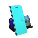 For UMIDIGI A9 Pro Lmitated Mirror Surface Horizontal Flip Leather Case with Holder & Card Slots & Wallet & Lanyard(Mint Green)