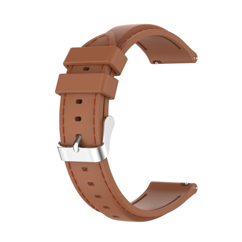 For Samsung Galaxy Watch 3 41mm / Active2 / Active / Gear Sport 20mm Silicone Replacement Strap Watchband(Brown)