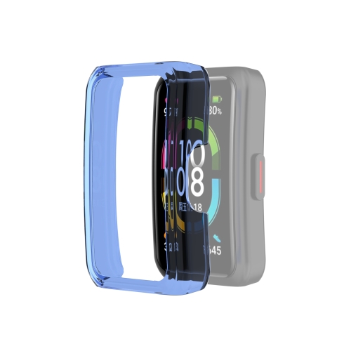 For Huawei Honor Band 6 Half Coverage PC Protective Case(Transparent Blue)