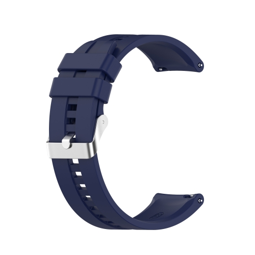 For Amazfit GTR 2e / GTR 2 22mm Silicone Replacement Strap Watchband with Silver Buckle(Midnight Blue)