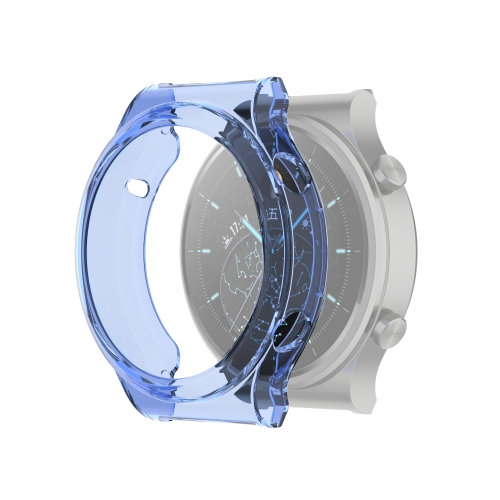 For Huawei Watch GT 2 Pro / GT 2 ECG Half Coverage Hollowed TPU Protective Case(Transparent Blue)