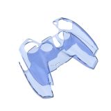 For PS5 Gaming Controller Gamepad PC Transparent Protective Case(Blue)