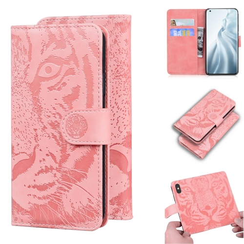 For Xiaomi Mi 11 Tiger Embossing Pattern Horizontal Flip Leather Case with Holder & Card Slots & Wallet(Pink)
