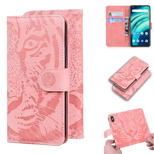 For UMIDIGI A9 Pro Tiger Embossing Pattern Horizontal Flip Leather Case with Holder & Card Slots & Wallet(Pink)