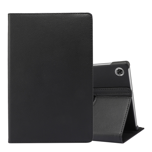 For Lenovo Tab M10 Plus 10.3 360 Degree Rotation Litchi Texture Flip Leather Case with Holder(Black)