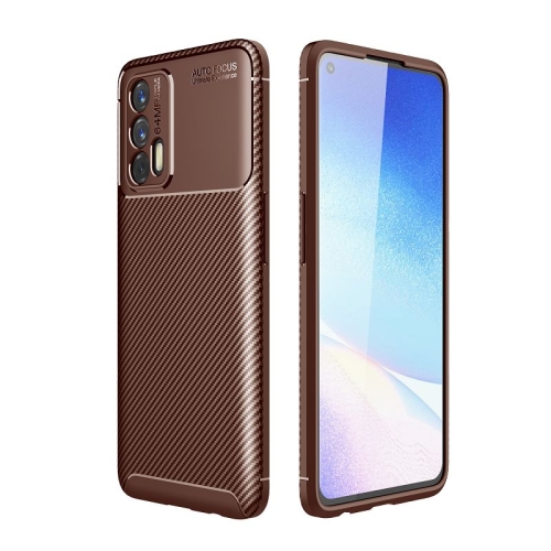 For OPPO Realme GT 5G Carbon Fiber Texture Shockproof TPU Case(Brown)