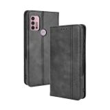 For Motorola Moto G10 Magnetic Buckle Retro Texture Horizontal Flip Leather Case with Holder & Card Slots & Photo Frame(Black)