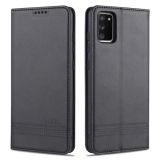 For Samsung Galaxy A02s AZNS Magnetic Calf Texture Horizontal Flip Leather Case with Card Slots & Holder & Wallet(Black)