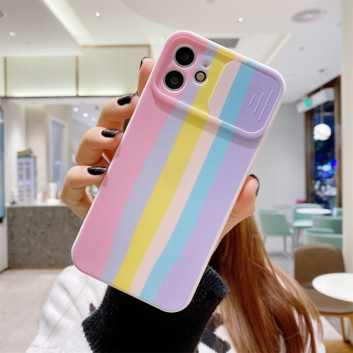 Rainbow Sliding Lens Cover Design Shockproof Protective Case For iPhone 12 Pro Max(A)