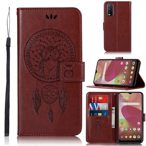 For vivo Y11s Wind Chime Owl Embossing Pattern Horizontal Flip Leather Case with Holder & Card Slots & Wallet(Brown)