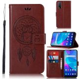 For vivo Y20s Wind Chime Owl Embossing Pattern Horizontal Flip Leather Case with Holder & Card Slots & Wallet(Brown)