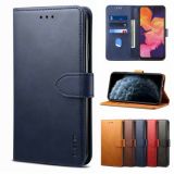 For Samsung Galaxy A72 5G/4G GUSSIM Business Style Horizontal Flip Leather Case with Holder & Card Slots & Wallet(Blue)