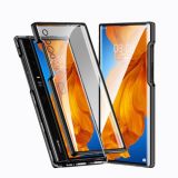 For Huawei Mate Xs Ultra Slim Double Sides Magnetic Adsorption Angular Frame Tempered Glass Magnet Flip Case(Black)