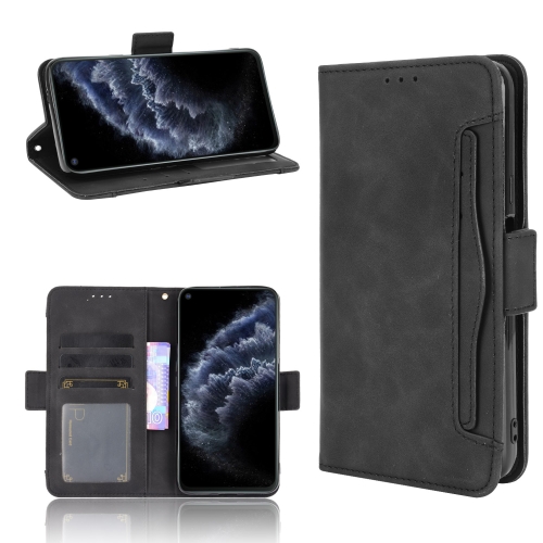 For Cubot C30 Skin Feel Calf Texture Horizontal Flip Leather Case with Holder & Card Slots & Photo Frame(Black)