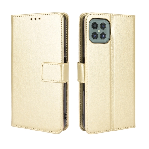 For Cubot C30 Retro Crazy Horse Texture Horizontal Flip Leather Case with Holder & Card Slots & Lanyard(Gold)