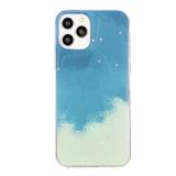 Watercolor Glitter Pattern Shockproof TPU Protective Case For iPhone 12 / 12 Pro(Verdure)