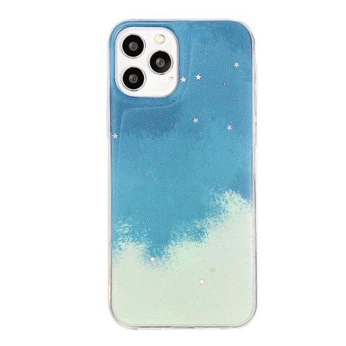 Watercolor Glitter Pattern Shockproof TPU Protective Case For iPhone 11(Verdure)