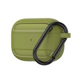 Wireless Earphones Shockproof Carbon Fiber Armor TPU Protective Case For AirPods Pro(Grass Green)