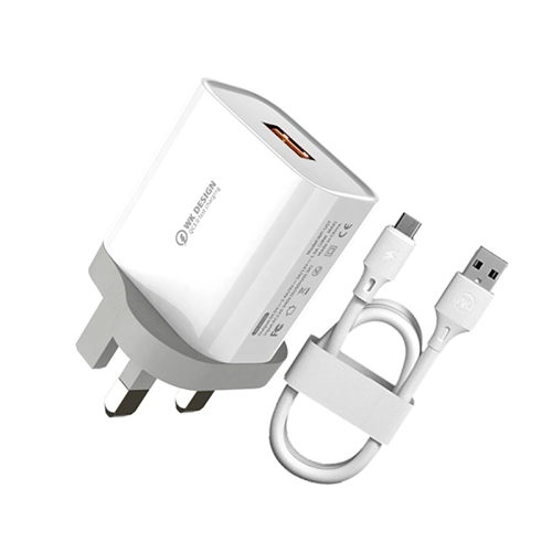 WK WP-U57 Max 18W Maxspeed QC3.0 Fast Charger + USB to Type-C / USB-C Data Cable