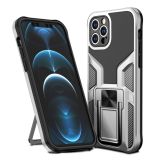 Armor 2 in 1 PC + TPU Magnetic Shockproof Case with Foldable Holder For iPhone 12 Pro Max(Silver)