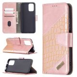 For Xiaomi Redmi Note 10 4G /Note 10s Matching Color Crocodile Texture Horizontal Flip PU Leather Case with Wallet & Holder & Card Slots(Rose Gold)